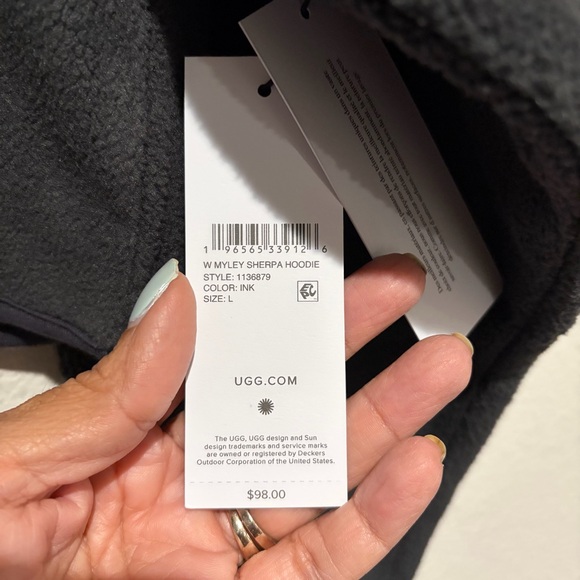 Ugg Myley Sherpa Hoodie Grey SZ L - Picture 9 of 14